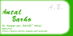 antal barho business card